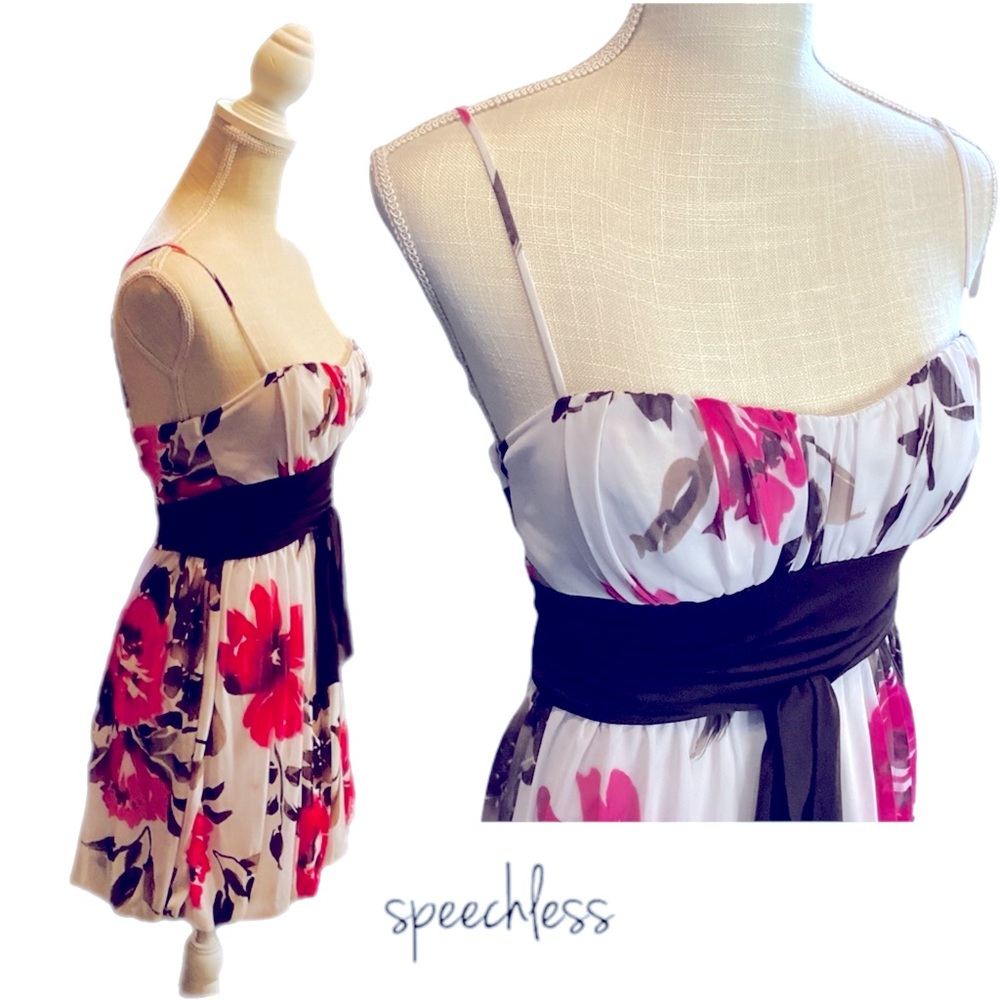 Vintage Speechless S Ladies White/Pink/Brown EUC